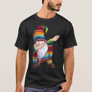 T-shirt Dabbing Gnome Cinco De Mayo Poncho Serape Mexicain