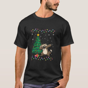 T-shirt Dabbing Honey Badger Xmas Arbre Lumières Noël moch