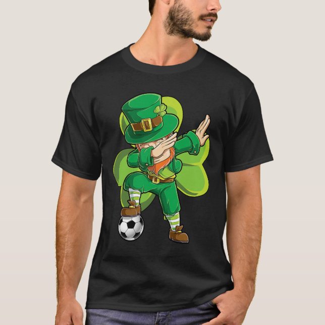 T-shirt Dabbing Leprechaun Soccer Jour de la Saint Patrick (Devant)