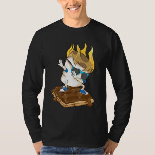 T-shirt Dabbing Marshmallow Smores Cool Camping Danse