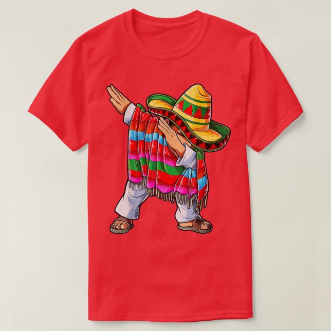 T-shirt Dabbing Mexicain Poncho Cinco De Mayo Hommes Som (Design devant)