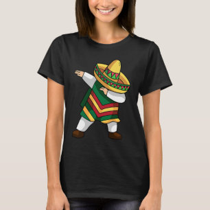 T-shirt Dabbing Mexicaine Poncho Cinco De Mayo Costume
