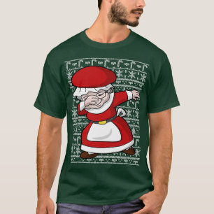 T-shirt Dabbing Mme Claus Ugly Sweater de Noël