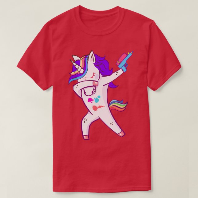 T-shirt Dabbing Paintball drôle Unicorne (Design devant)