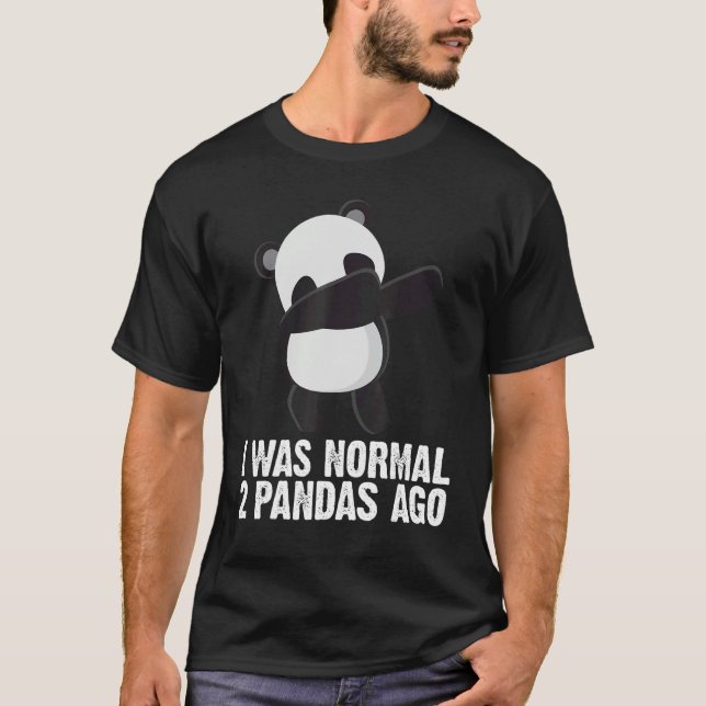 T-shirt Dabbing Panda Black White Panda Bear  Men Women (Devant)