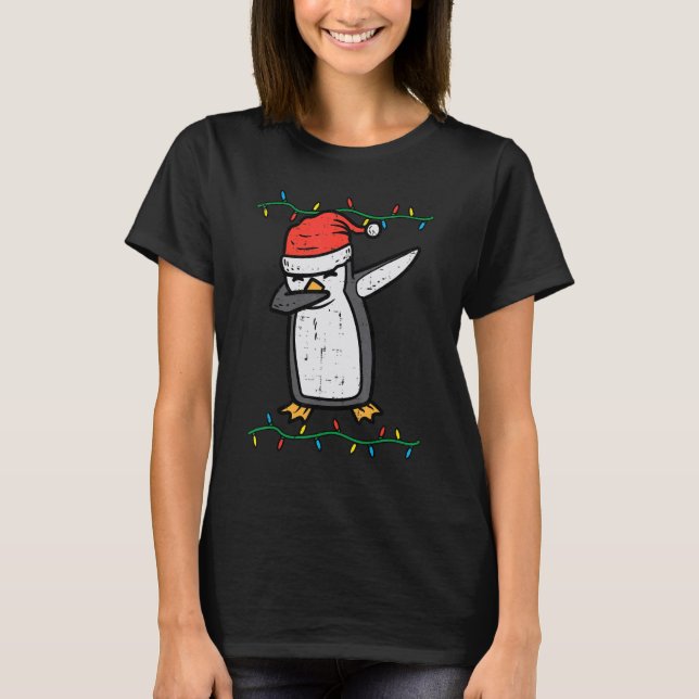 T-shirt Dabbing Penguin Dab Xmas Christmas Boys Kids Youth (Devant)