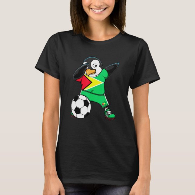 T-shirt Dabbing Penguin Guyana Fans de football Jersey Dra (Devant)