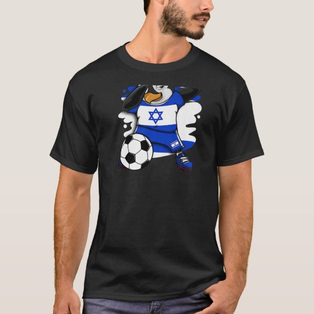 T-shirt Dabbing Penguin Israel Soccer Fans Jersey Football (Devant)