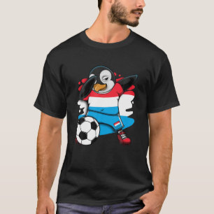 T-shirt Dabbing Penguin Luxembourg Soccer Fans Jersey Pied