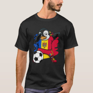 T-shirt Dabbing Penguin Moldova Soccer Fans Jersey Footbal