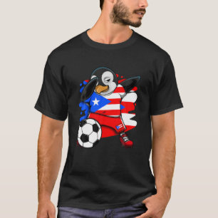 T-shirt Dabbing Penguin Porto Rico Soccer Fan Jersey Pied