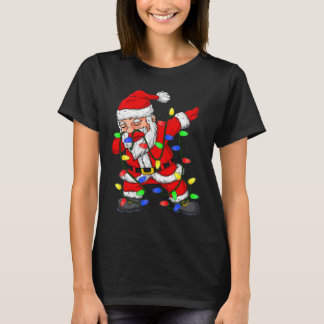 T-shirt Dabbing Père Noël Arbre de Noël Lumières Garçons E