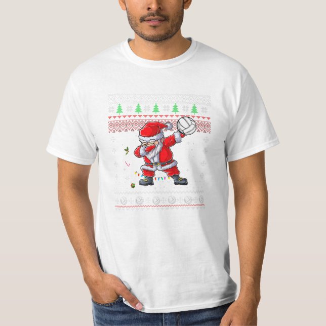 T-shirt Dabbing Père Noël Christmas Volleyball (Devant)