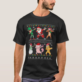 T-shirt Dabbing Père Noël Elf Axolotl Amis Noël Enfants B
