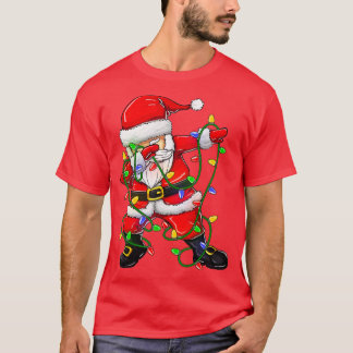T-shirt Dabbing Père Noël pour les garçons Filles Arbre de