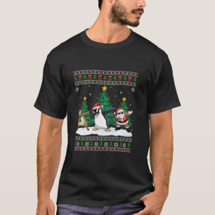 T-shirt Dabbing Père Noël Renne Pingouin Arbres Lumineux N