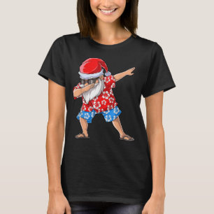 T-shirt Dabbing Père Noël Tropical Island Christmas Hawaii