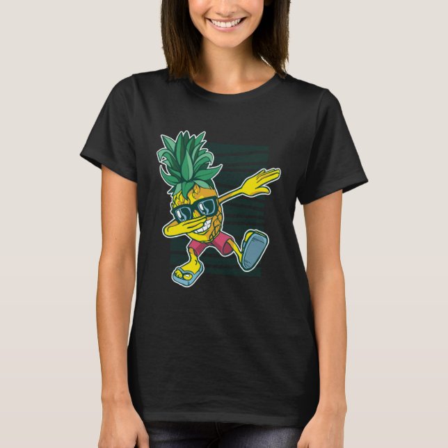 T-shirt Dabbing Pineapple Sunglasses Aloha Beaches Hawaii  (Devant)