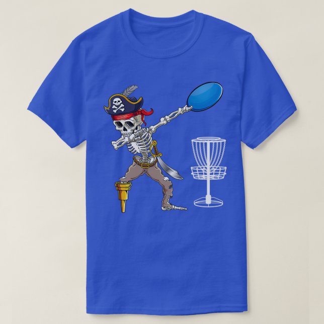 T-shirt Dabbing Pirate Skeleton Chemise Cool Disque Golf C (Design devant)