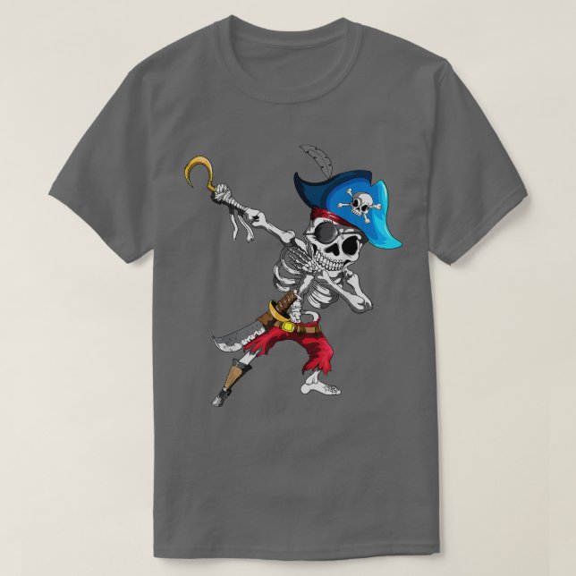 T-shirt Dabbing Pirates Skeleton Eye Flap Pirate Ship Hall (Design devant)
