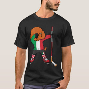 T-shirt Dabbing Poodle Chien Italie Fans de hockey sur gla