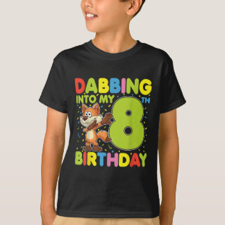 T-shirt Dabbing Pour Mon 8e Anniversaire Renard Huit Ans B