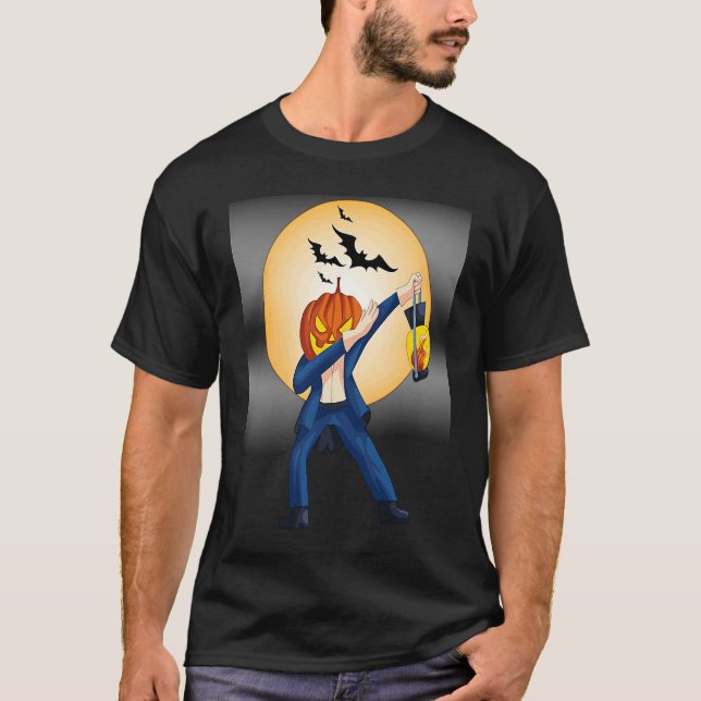 T-shirt Dabbing Pumpkin  Pumpkin Dance Halloween Pumpkin (Devant)