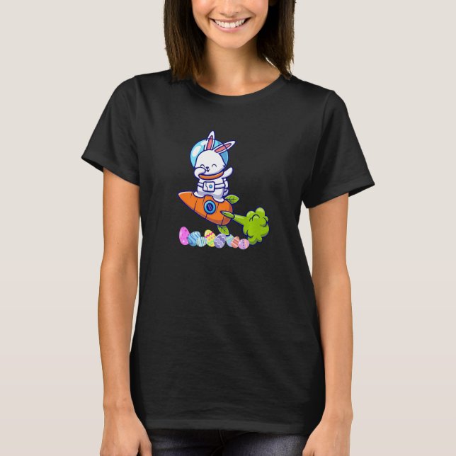 T-shirt Dabbing Rabbit Astronaut Lapin de Pâques Bunny Car (Devant)
