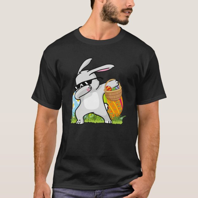 T-shirt Dabbing Rabbit Easter Day Eggs Bunny Dabbing Boys  (Devant)