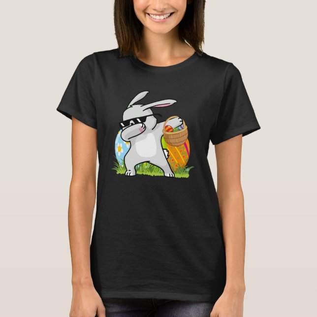 T-shirt Dabbing Rabbit Easter Day Eggs Bunny Dabbing Boys  (Devant)