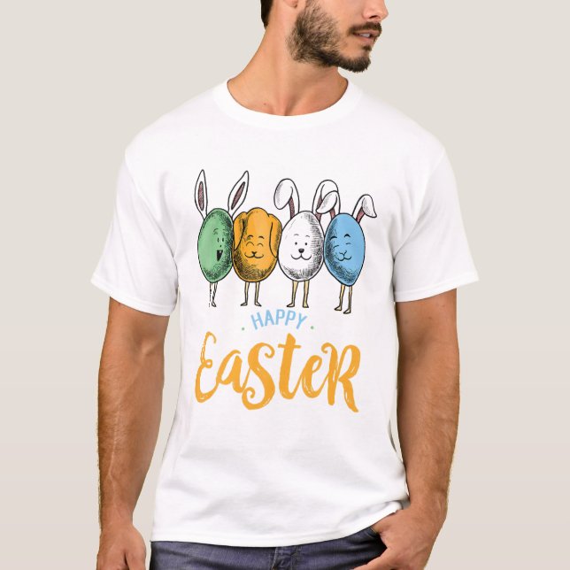 T-shirt Dabbing Rabbit Jour de Pâques Oeufs Dab Garçons Fi (Devant)