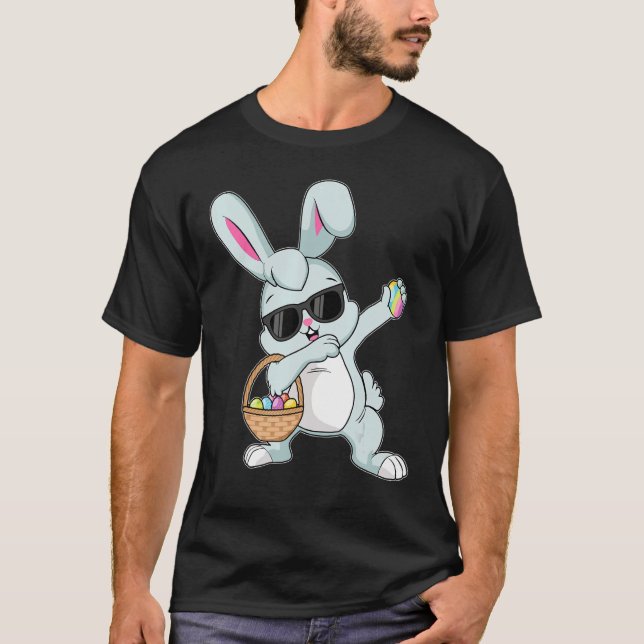 T-shirt Dabbing Rabbit Oeufs de Pâques Bunny Dabbing Garço (Devant)