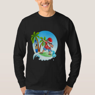 T-shirt Dabbing Santa Claus Surfant Noël Été À Ju