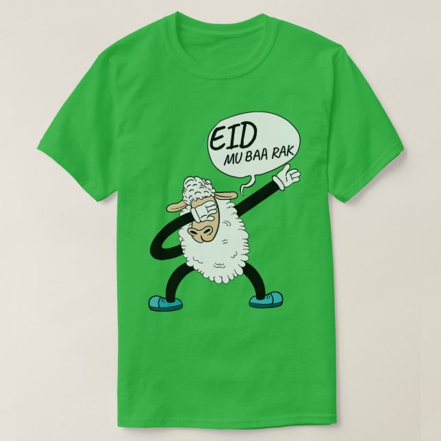 T-shirt Dabbing Sheep Eid Moubarak Musulmans (Design devant)