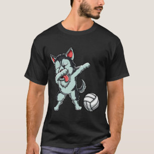 T-shirt Dabbing Siberian Husf Wolf Dog Dab Cute Volleybal