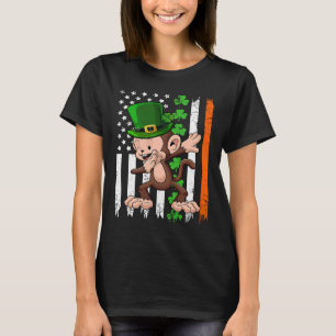 T-shirt Dabbing Singe Leprechaun Casquette Drapeau américa