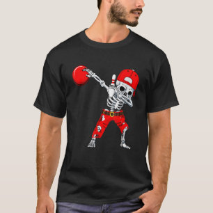 T-shirt Dabbing Skeleton Bowling Skull Halloween Costume