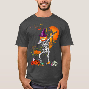 T-shirt Dabbing Skeleton Citrouille Danser Drôle Halloween