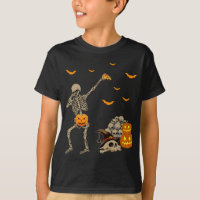 Dabbing Skeleton Manger Pizza Effrayant Citrouille
