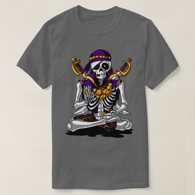 T-shirt Dabbing Skeleton Pirate Halloween Costume Jolly Ro (Design devant)