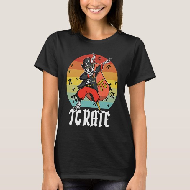 T-shirt Dabbing Skeleton Pirate Math Pi rate  Pi Day 3 14  (Devant)