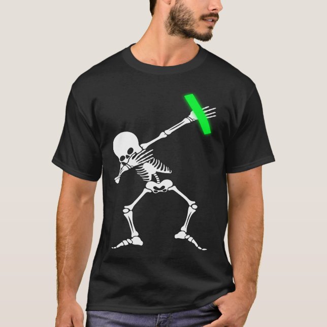 T-shirt Dabbing Skeleton Rave Dance Party Music (Devant)