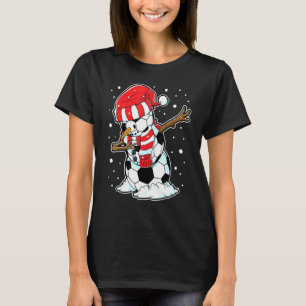 T-shirt Dabbing Snowman balle de football Noël Père Noël B