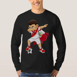 T-shirt Dabbing Soccer Boy Pérou Football Drapeau Enfants
