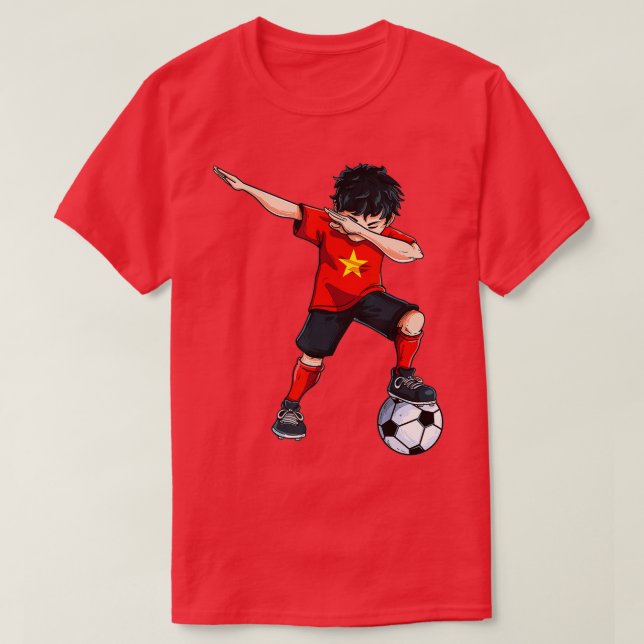 T-shirt Dabbing Soccer Boy Vietnam Football Vietnamien Gif (Design devant)