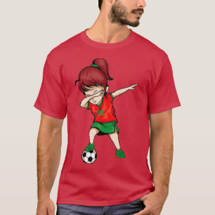 T-shirt Dabbing Soccer Girl Maroc Jersey - Foo marocain