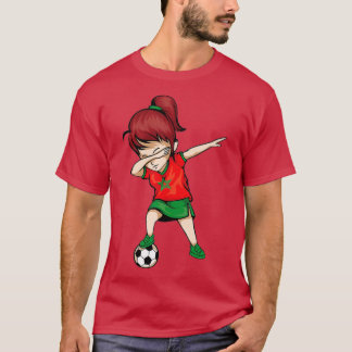 T-shirt Dabbing Soccer Girl Maroc Jersey - Foo marocain