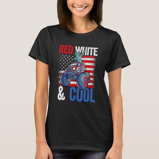 T-shirt Dabbing Statue Liberty Monster Camion 4 juillet U (Devant)