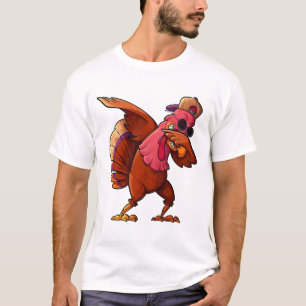 T-shirt Dabbing Turquie Thanksgiving Shirt - Drôle pèlerin