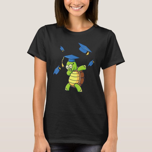 T-shirt Dabbing Turtle Graduation Student Graduated (Devant)